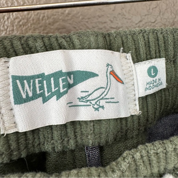 Wellen organic cotton straight Fit Green Corduroy corded Pants large - Picture 5 of 10